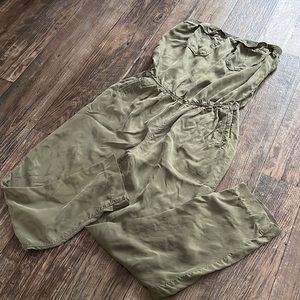 🔥Guess Jumpsuit Romper Strapless Pockets Pants Green🔥